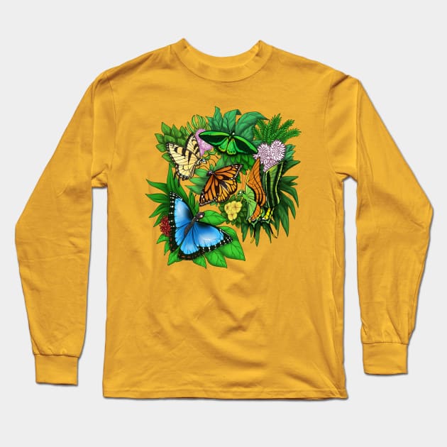 Butterflies Long Sleeve T-Shirt by Tyger Noodle Artz